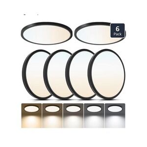 Laiyidia 4 Pack 12in LED Ceiling Panel Lights 24W 5CCT Dimmable Black